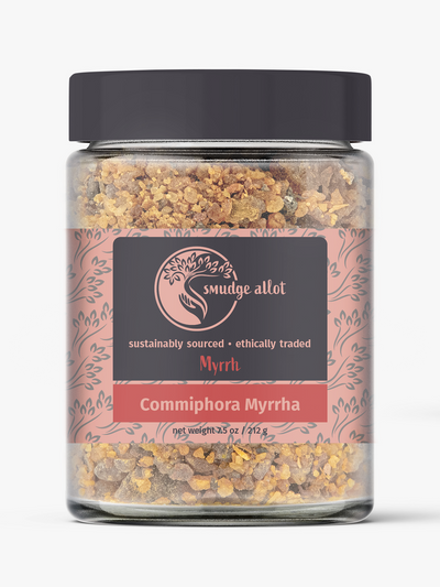 Jar of Smudge Allot's Myrrh Resin
